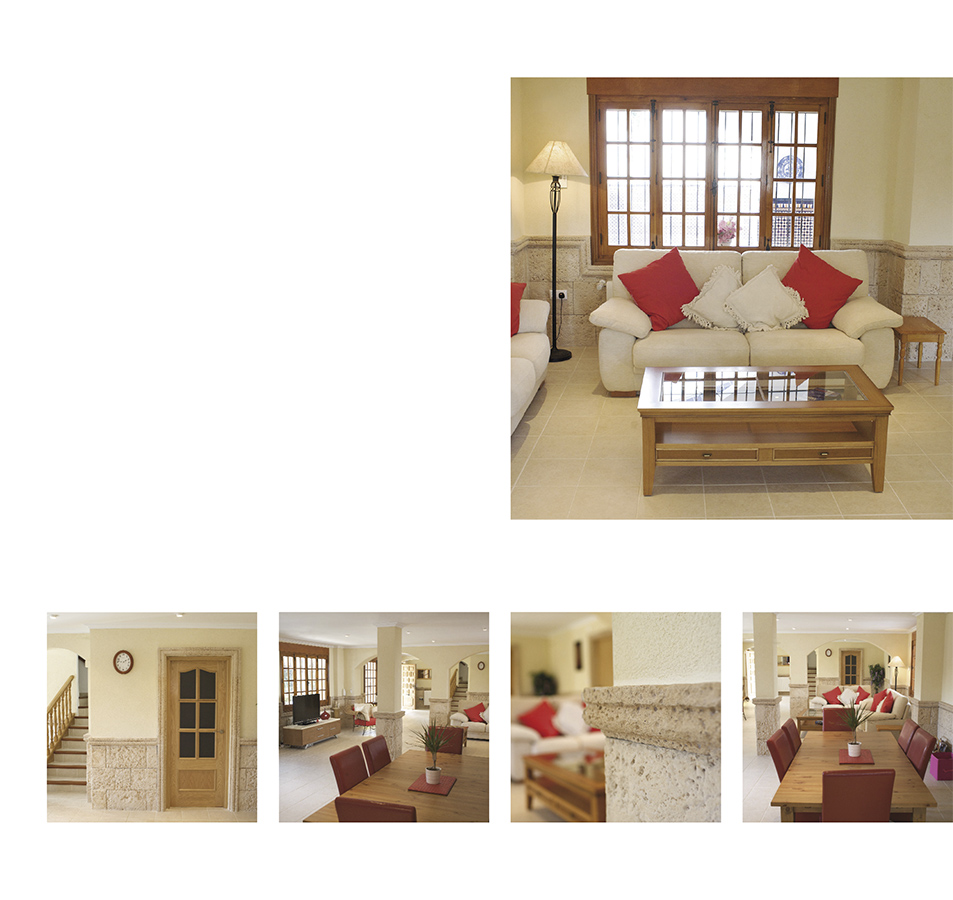 Casa princess totally refurbished old convent lounge, white luxury couchs Playa Muchavista, Alicante